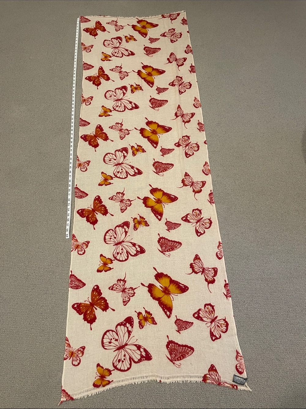 Butterfly Print cashmere shawl - Picture 4 of 9